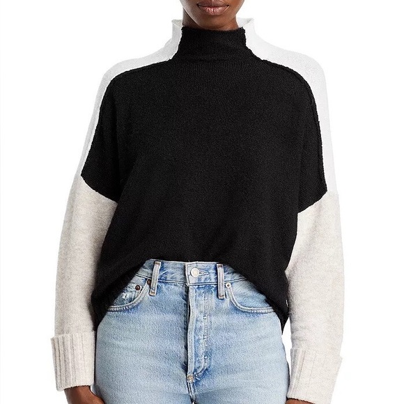 Aqua Colorblock Women's Sweater - Picture 1 of 4